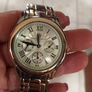 Isaac Mizrahi rose gold and silver tone Watch
